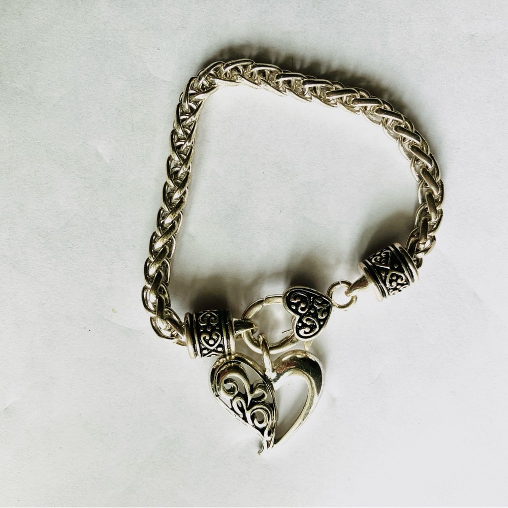 Brighton Silver Heart Charm Bracelet